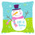 Christmas Snowman Let it Snow Fabric Decorative Pillow