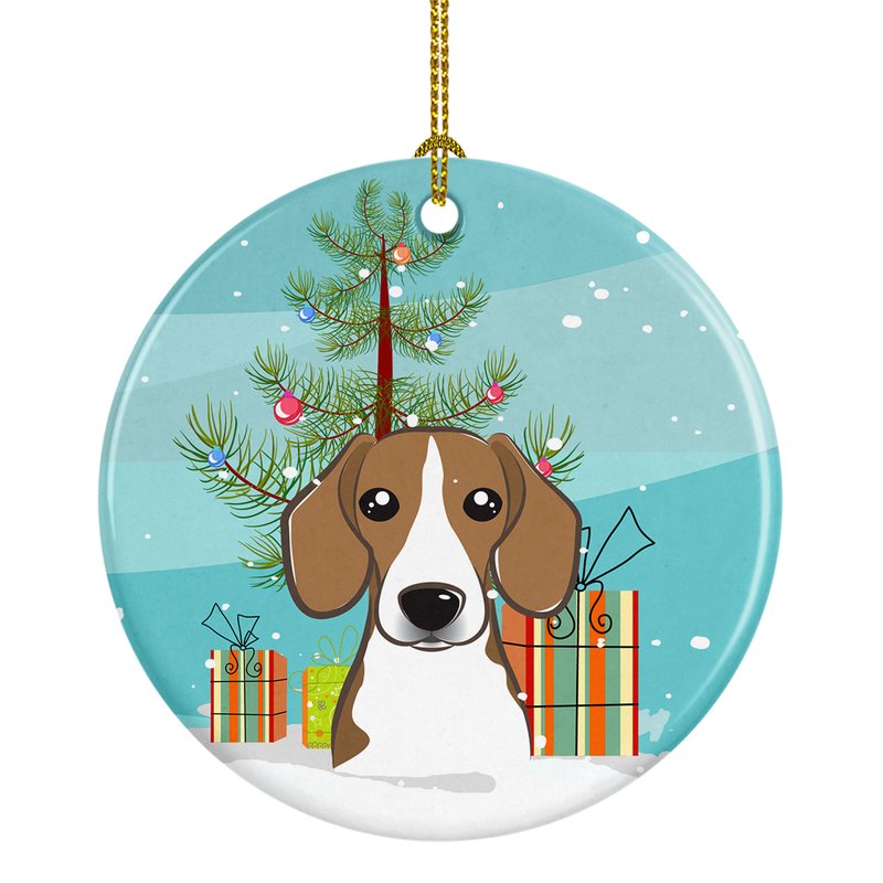 Caroline's Treasures Christmas Tree And Beagle Ceramic Ornament