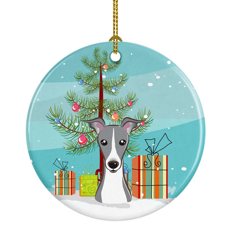 Caroline's Treasures Christmas Tree And Italian Greyhound Ceramic Ornament