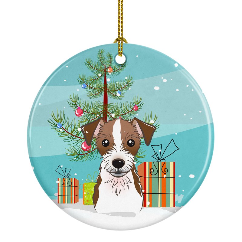 Caroline's Treasures Christmas Tree And Jack Russell Terrier Ceramic Ornament