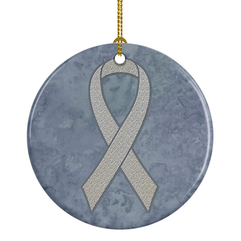 Caroline's Treasures Clear Ribbon For Lung Cancer Awareness Ceramic Ornament