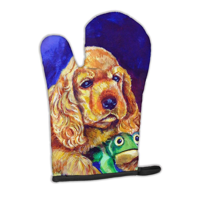 Cocker Spaniel with Frog Oven Mitt