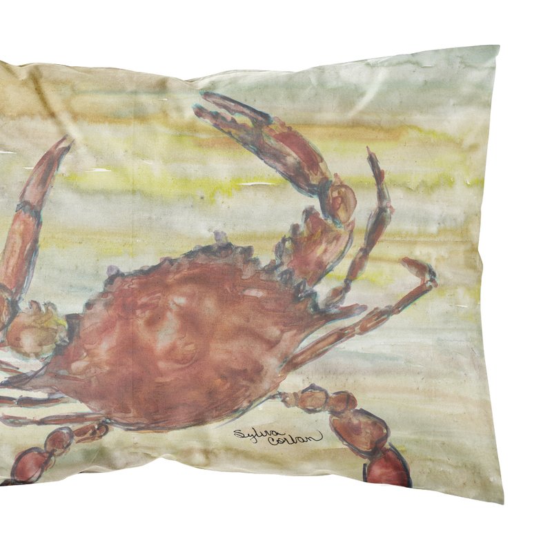 Caroline's Treasures Cooked Crab Yellow Sky Fabric Standard Pillowcase In Multi