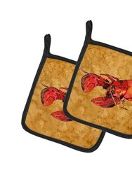 Cooked Lobster Pair of Pot Holders
