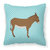 Cotentin Donkey Blue Check Fabric Decorative Pillow