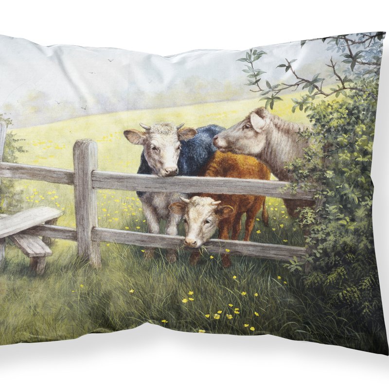 Caroline's Treasures Cows In A Buttercup Meadow Fabric Standard Pillowcase