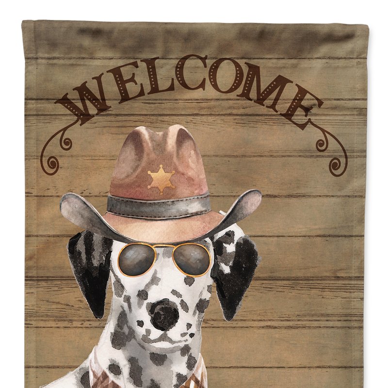 Caroline's Treasures Dalmatian Country Dog Garden Flag 2-sided 2-ply In Brown