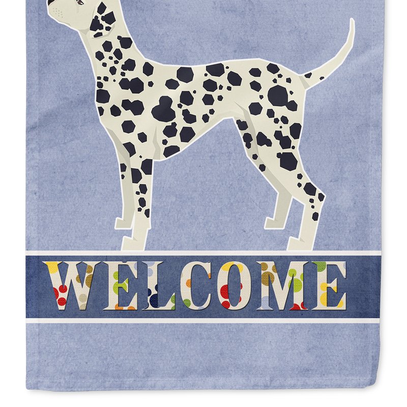 Caroline's Treasures Dalmatian Welcome Garden Flag 2-sided 2-ply In Blue