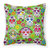 Day of the Dead Green Fabric Decorative Pillow - Green