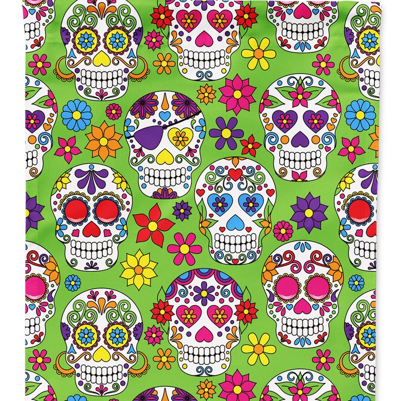 Caroline's Treasures Day Of The Dead Green Garden Flag 2-sided 2-ply