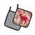 Deer Shabby Chic Pink Roses  Pair of Pot Holders