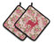 Deer Shabby Chic Pink Roses  Pair of Pot Holders