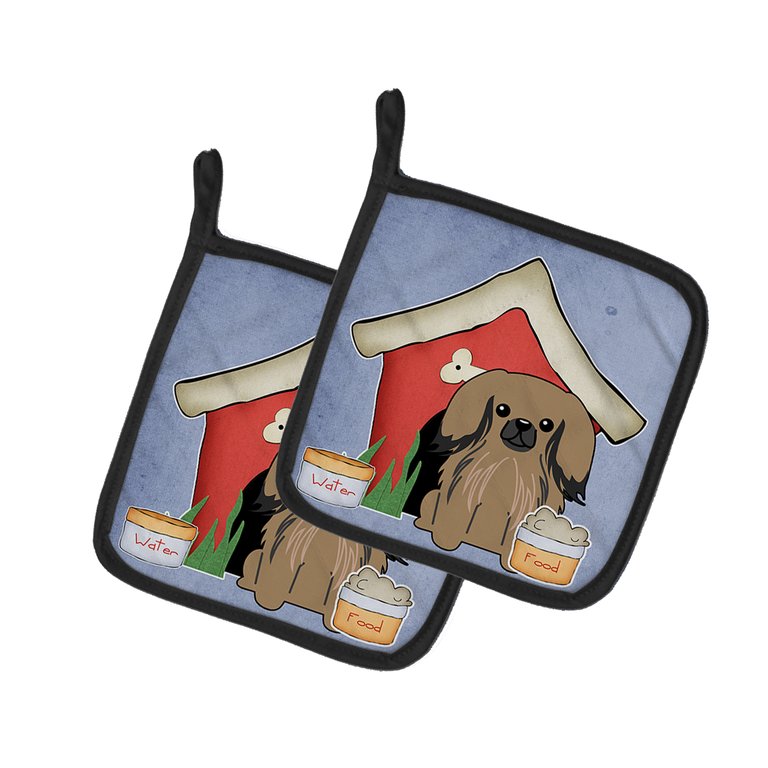 Dog House Collection Pekingese Tan Pair of Pot Holders