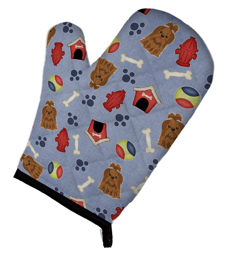 Dog House Collection Shih Tzu Silver Chocolate Oven Mitt