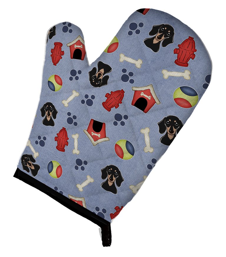 Dog House Collection Smooth Black and Tan Dachshund Oven Mitt