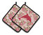 Dolphin Shabby Chic Pink Roses  Pair of Pot Holders
