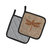 Dragonfly Burlap and Brown BB1062 Pair of Pot Holders