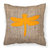 Dragonfly Burlap and Orange BB1062 Fabric Decorative Pillow