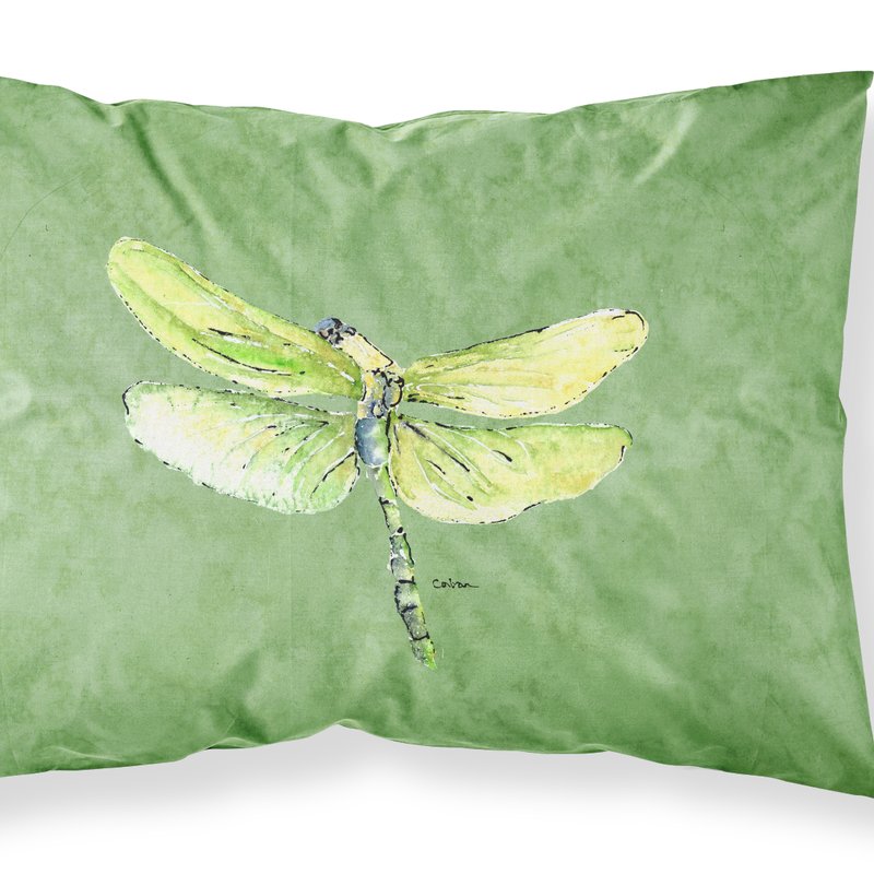 Caroline's Treasures Dragonfly On Avacado Fabric Standard Pillowcase