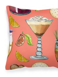 Drinks and Cocktails Salmon Fabric Decorative Pillow
