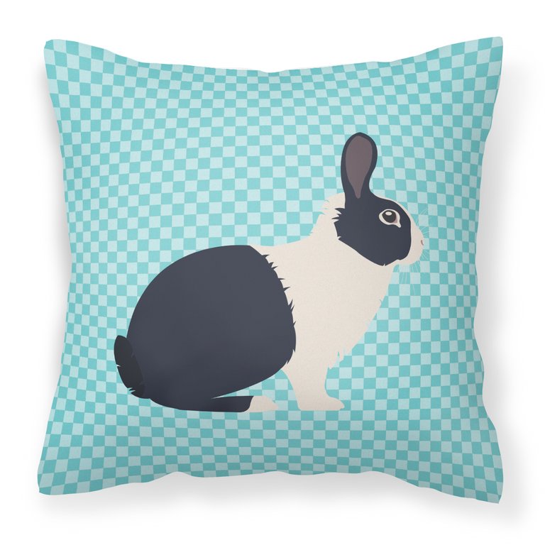 Dutch Rabbit Blue Check Fabric Decorative Pillow