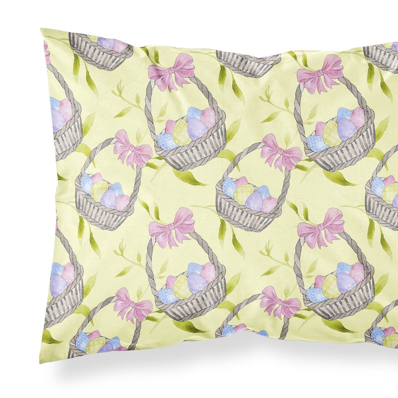 Caroline's Treasures Easter Basket And Eggs Fabric Standard Pillowcase