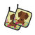 Easter Eggs Dachshund Red Brown Pair of Pot Holders