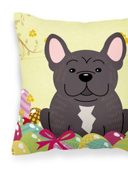 Easter Eggs French Bulldog Brindle Fabric Decorative Pillow
