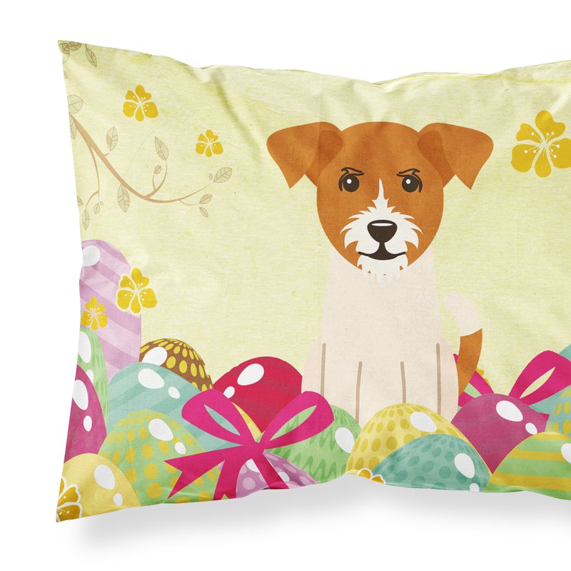 Caroline's Treasures Easter Eggs Jack Russell Terrier Fabric Standard Pillowcase