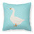 Embden Goose Blue Check Fabric Decorative Pillow