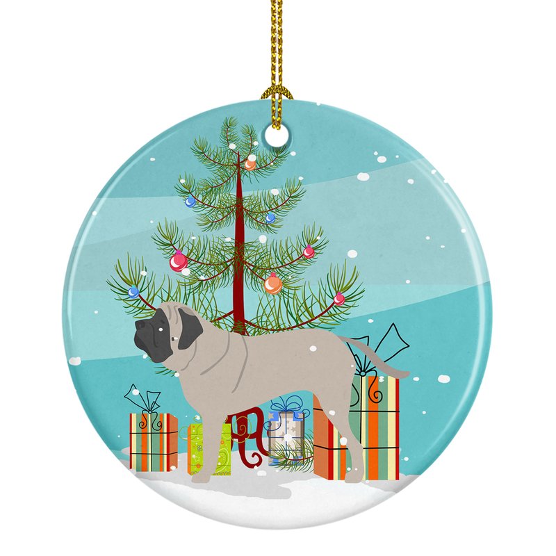 Caroline's Treasures English Mastiff Merry Christmas Tree Ceramic Ornament
