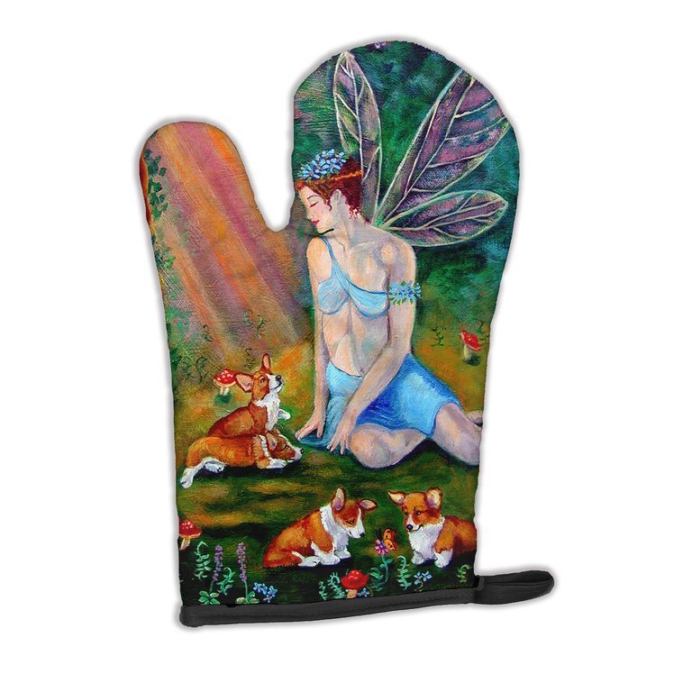 Fairy in the woods with her Corgis Oven Mitt