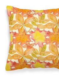 Fall Leaves Watercolor Fabric Decorative Pillow