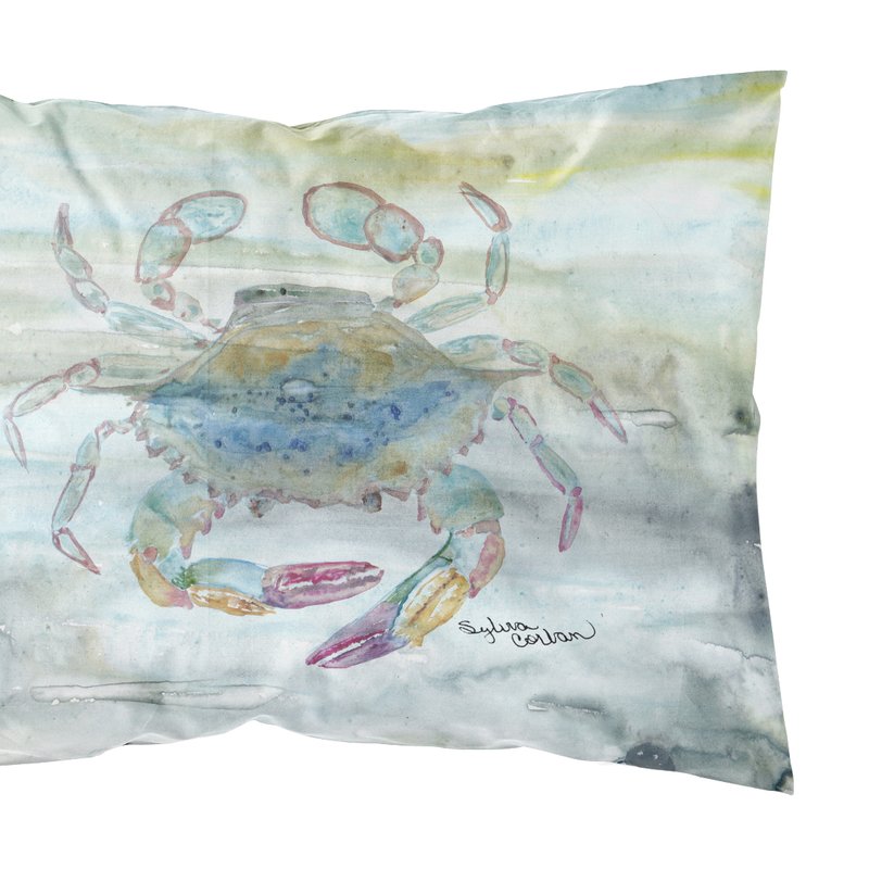 Caroline's Treasures Female Blue Crab Watercolor Fabric Standard Pillowcase In Multi