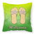 Flip Flops Welcome Fabric Decorative Pillow