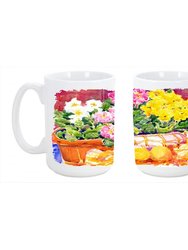 Flower - Primroses Dishwasher Safe Microwavable Ceramic Coffee Mug 15 oz.
