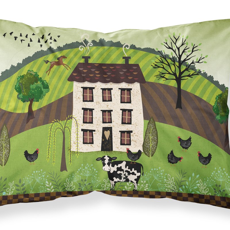 Caroline's Treasures Folk Art Country House Fabric Standard Pillowcase