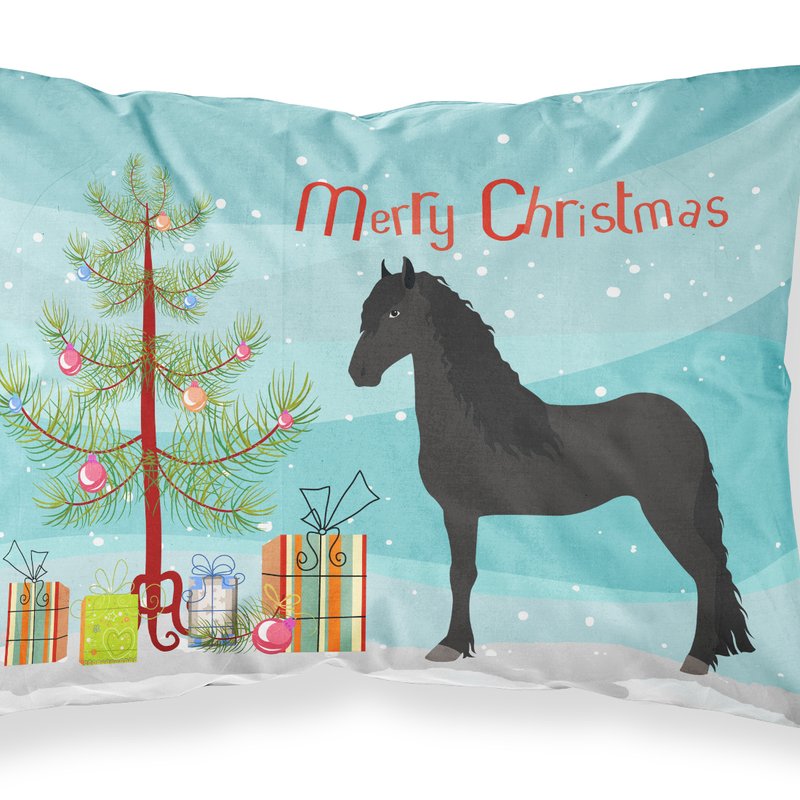 Caroline's Treasures Friesian Horse Christmas Fabric Standard Pillowcase