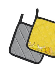Fruits and Vegetables in Yellow BB5134DS66 Pair of Pot Holders