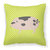 Gloucester Old Spot Pig Green Fabric Decorative Pillow