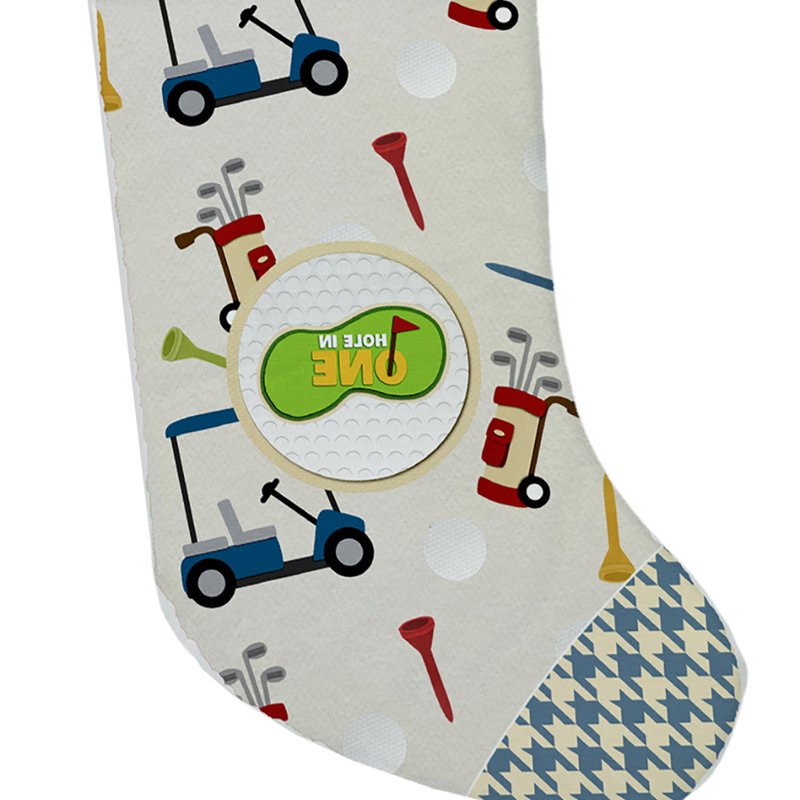 Caroline's Treasures Golf Hole In One Christmas Stocking In Neutral