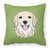 Green Checkered Golden Retriever Fabric Decorative Pillow