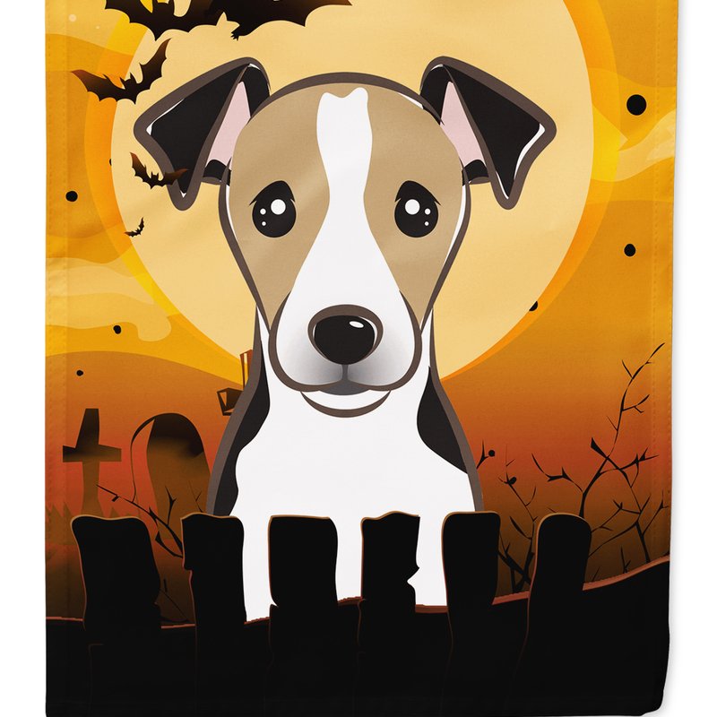 Caroline's Treasures Halloween Jack Russell Terrier Garden Flag 2-sided 2-ply In Orange