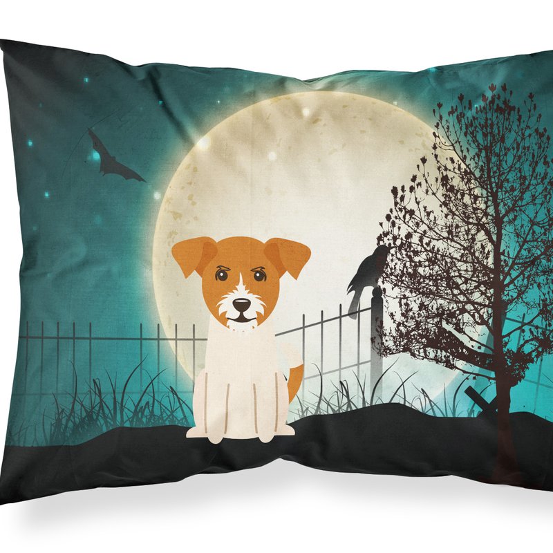 Caroline's Treasures Halloween Scary Jack Russell Terrier Fabric Standard Pillowcase In Multi