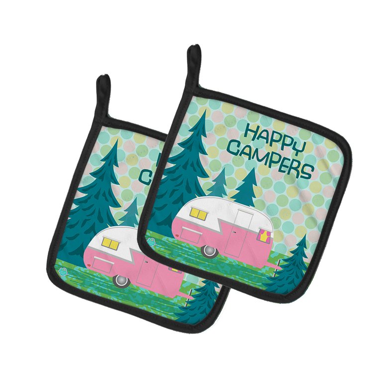 Happy Campers Glamping Trailer Pair of Pot Holders