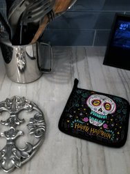 Happy Halloween Day of the Dead Pair of Pot Holders
