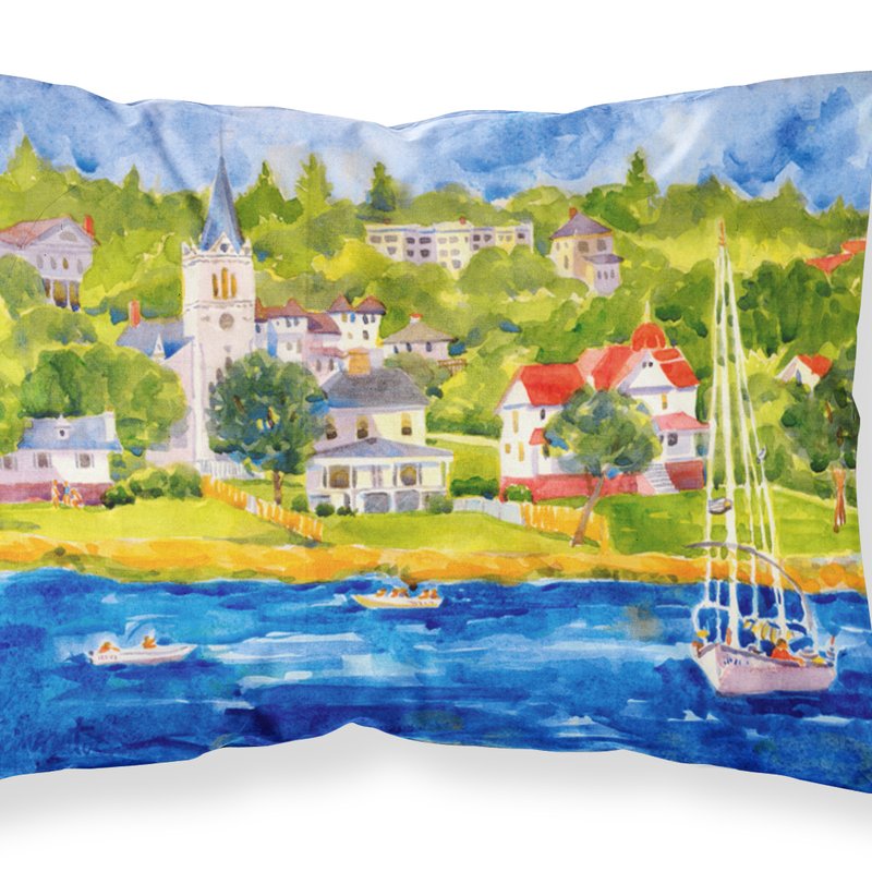 Caroline's Treasures Harbour Scene With Sailboat Fabric Standard Pillowcase