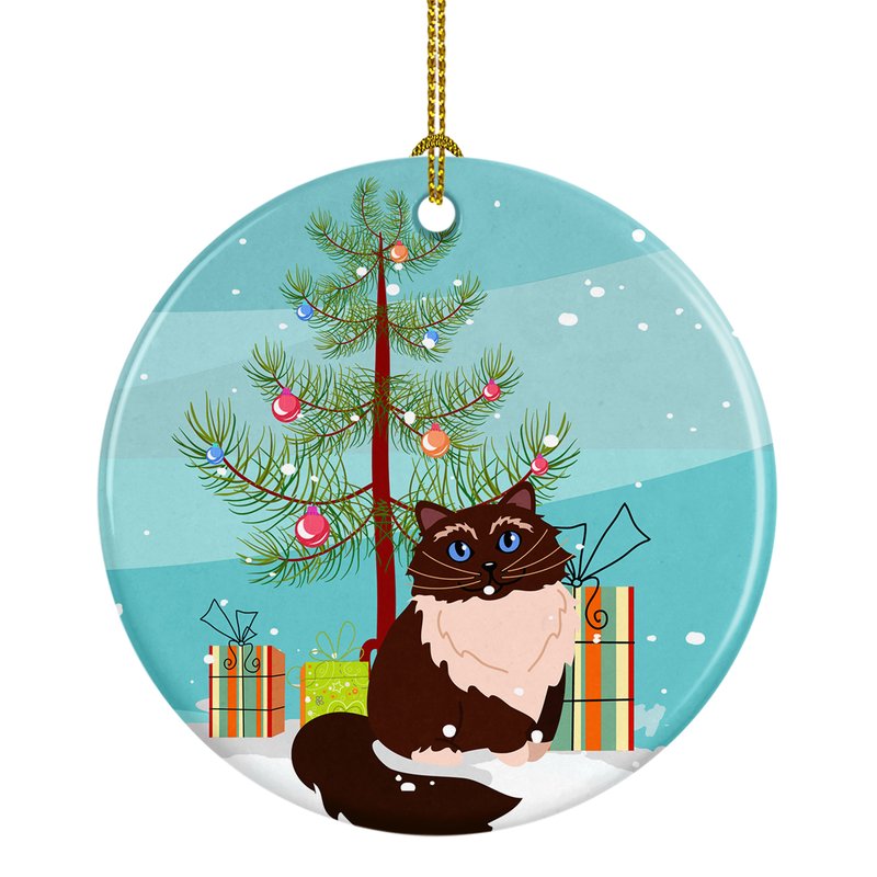 Caroline's Treasures Himalayan Cat Merry Christmas Tree Ceramic Ornament