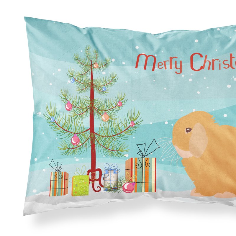 Caroline's Treasures Holland Lop Rabbit Christmas Fabric Standard Pillowcase