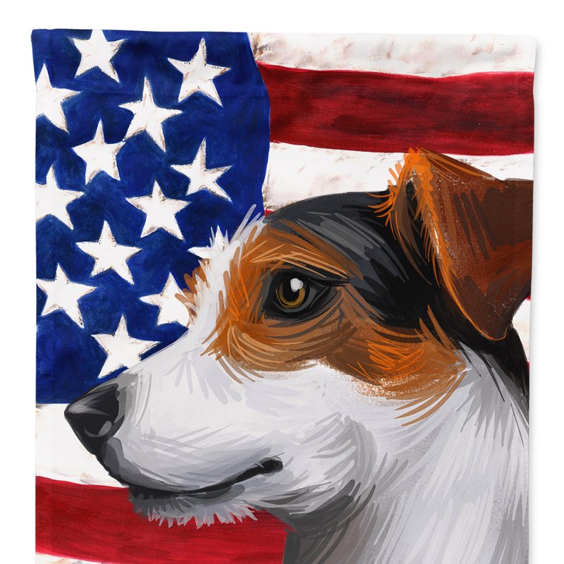 Caroline's Treasures Jack Russell Terrier American Flag Garden Flag 2-sided 2-ply